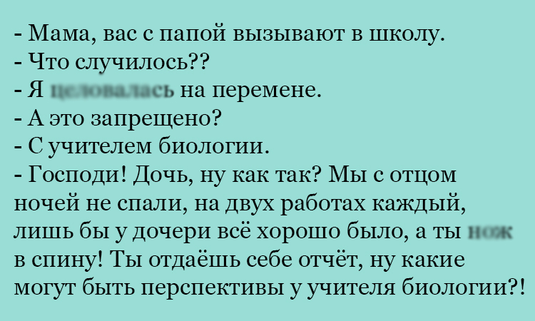 Анекдот про вызов в школу