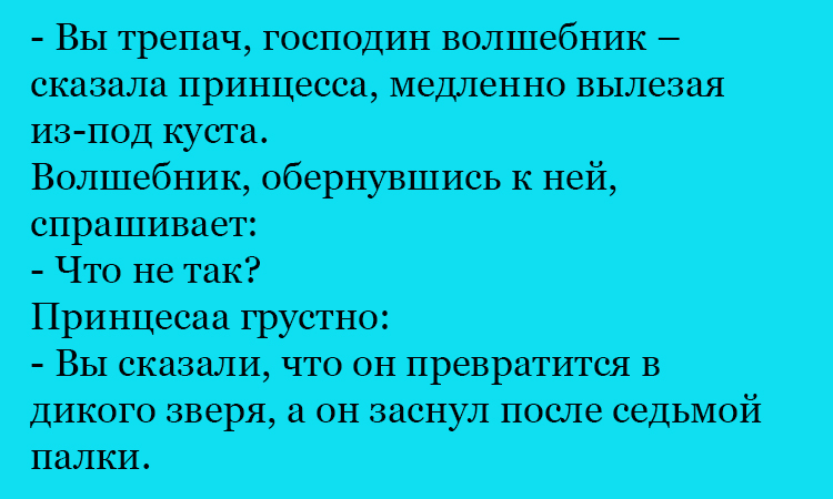 Анекдот про принцессу и волшебника